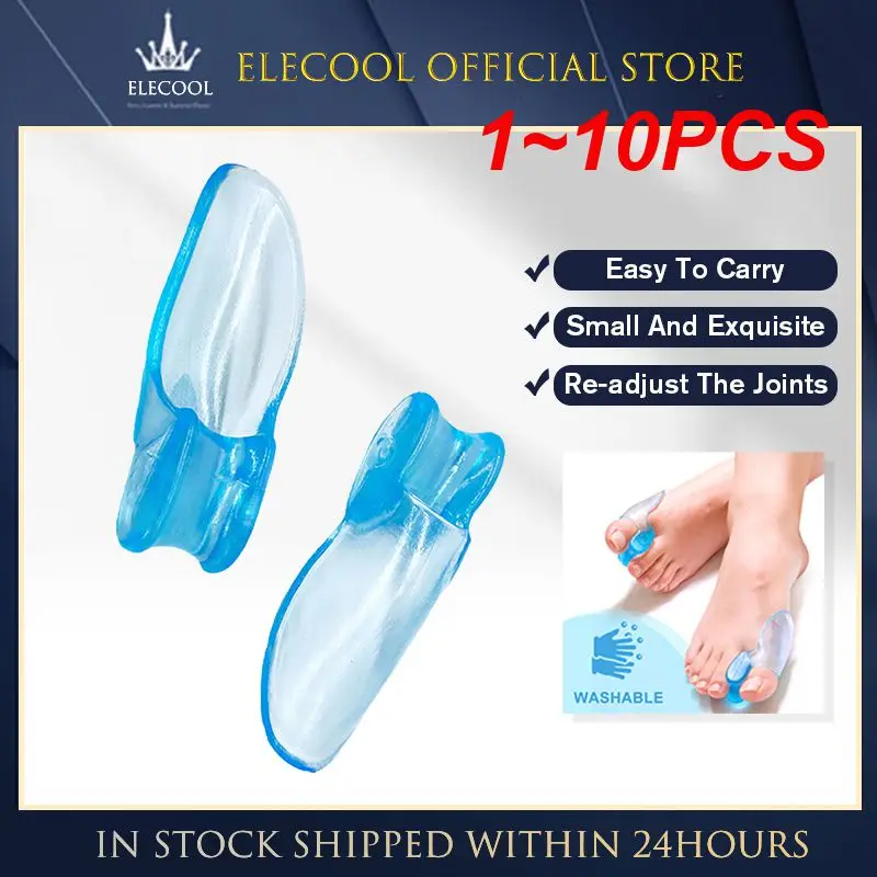 1 ~ 10 Stuks Transparante Blauwe Duim Corrector Separator Zachte Siliconen Gel Teen Separator Duim Corrector Voeten Afstandhouders Voetverzorging Tool