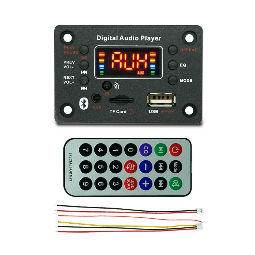 DC7-20V MP3 Player Color Screen Module Bluetooth-compatible 5.0 Decoder Board Support For Recording FM Car Audio USB SD Module