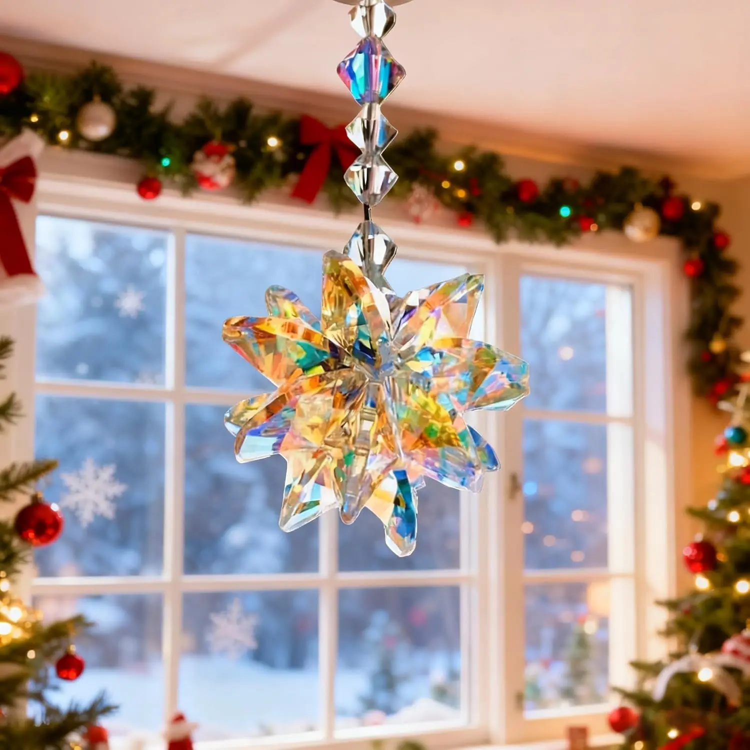 1PC Crystal SunCatcher Car Charm Crystals Ornaments Chandelier Crystals Hanging Prisms Fengshui Sun Catcher Rainbow Maker