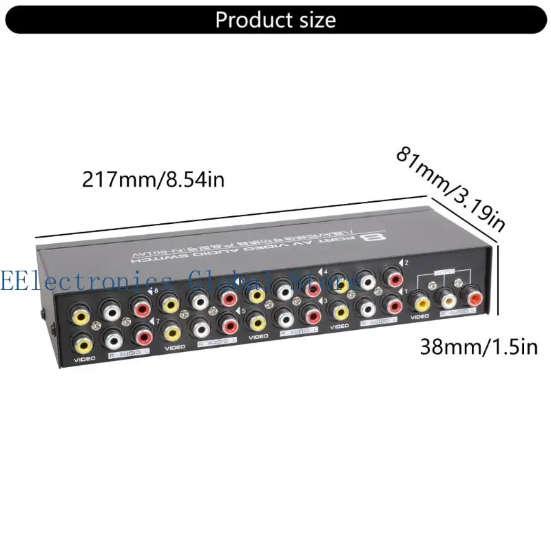 462B 8-way Composite RCA AV Splitter 1X8 Video 1 in 8 out Splitter Distributor for STB DVD HDTV view 6