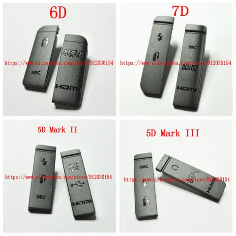 High-quality USB/HDMI-compatible DC IN/VIDEO OUT Rubber Door Bottom Cover For Canon EOS 5D Mark II 5D2 5D3 6D 7D 5D4 5D Camera