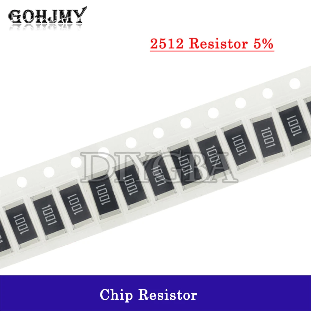 50PCS 2512 SMD chip fixed 5% 1W 0.1R 0.01R 0.05R 0.001R 0.33R 1R 0R 10R 100R