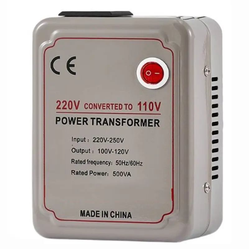 

Лучший преобразователь напряжения 220В в 110В (500Вт) для американских бытовых приборов, с европейской вилкой 100-120В.