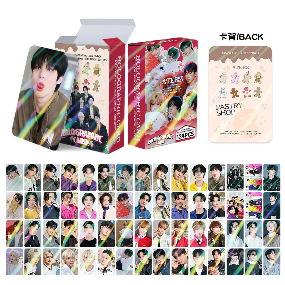 124pcs/set ATEEZ 2026 SEASON'S GREETINGS lomo Star Holographic
