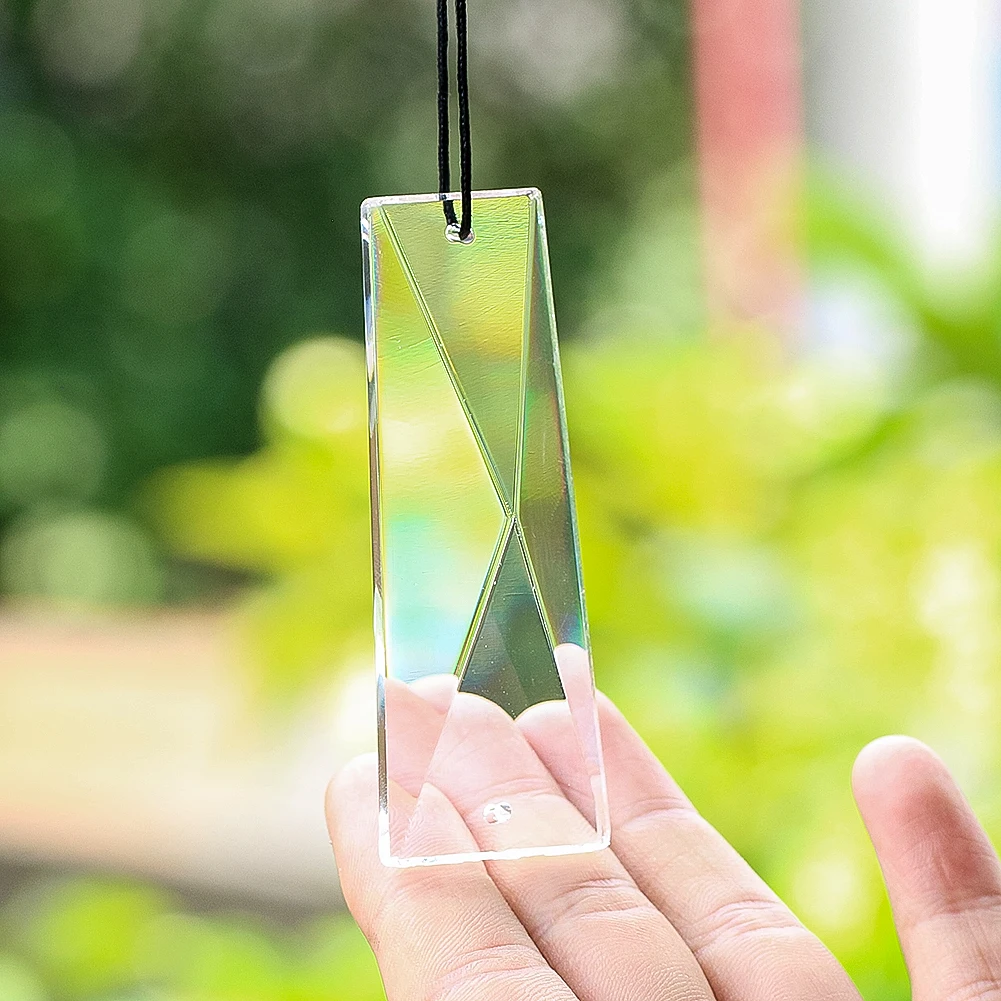 75mm Clear Trapezoidal Crystal Pendant Prism Suncatcher Faceted Chandelier Crystals Parts Home Hanging Decoration Accessories