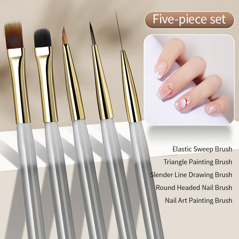 1Pcs Dreieckige Malerei Pinsel Nägel Kunst Pinsel Französisch Linien Streifen Grid Blume Schmetterling Dreieck Malerei Stift Maniküre Werkzeuge
