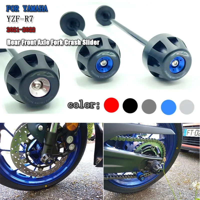 

Rear Front Axle Fork Crash Slider For YAMAHA YZF-R7 YZF R7 2021 Motorcycle Wheel Protector YZFR7 YZF690 2022 POM CNC Accessories