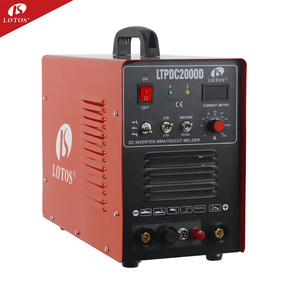 Lotos 5in1 LTPAC2500 250A AC/DC Welder Aluminum Tig Mma Arc Welding Machine With 60A Plasma Cutter Arc Welding