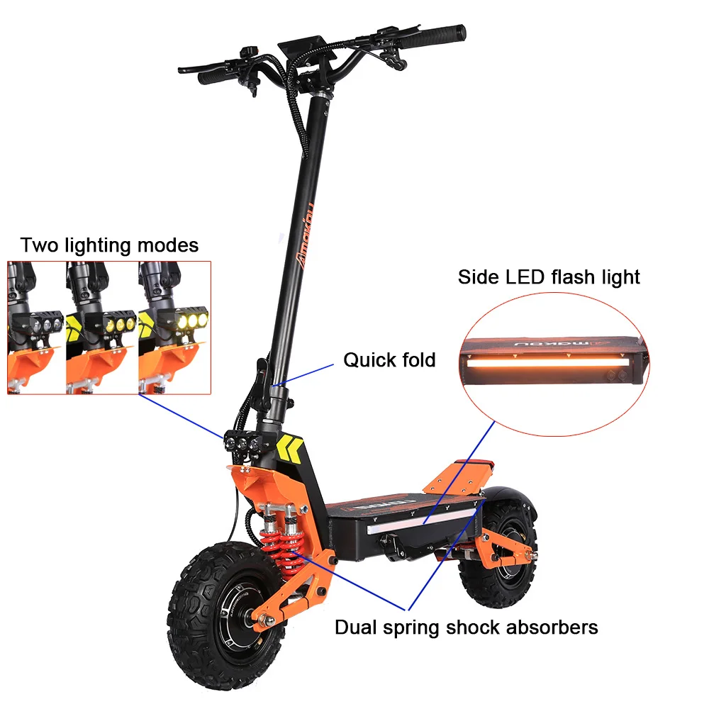 Elektroroller Speed 85KM/H Range 120KM Foldable Dual Motor Electric Scooters 6000W Adult 11 inch Offroad Tire E Scooter