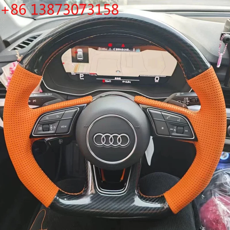 Hand Stitched Car Steering Wheel Cover for Audi A3 A4 A5 A6 A7 S3 S7 S8 R8 Q2 Q3 Q5 Q7 Q8 SQ5 RS3 RS6 Custom Leather Interior