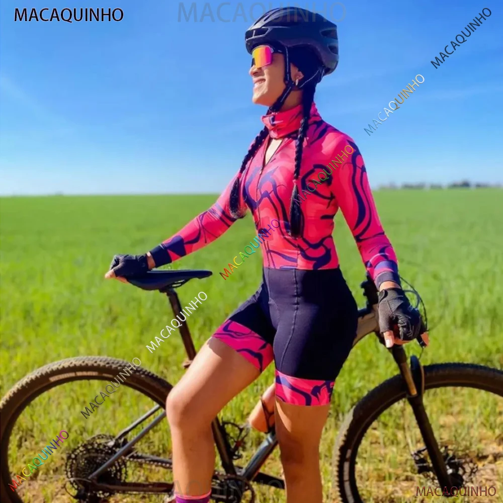 

Red Women's Cycling Jumpsuit Long Cyclist Clothing Bike Triathlon Tights Dropshipping Suppliers To Brazil Macaquinho Ciclismo