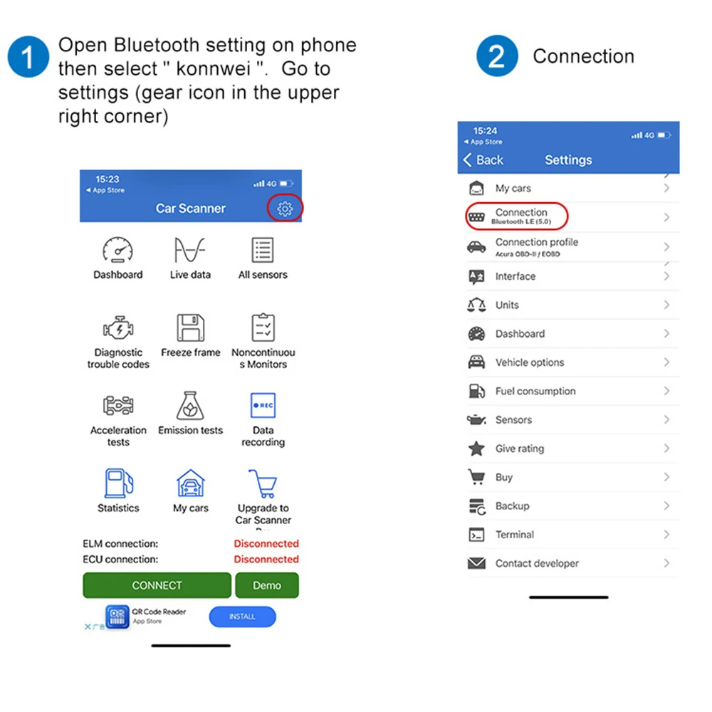 KONNWEI KW906 ELM327 V1.5 PIC18F25K80 OBD2 Scanner Bluetooth 5.2 für Android/iOS Auto-Scanner Codeleser Diagnosegerät – Detail 3