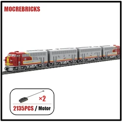 MOC City Diesel Locomotive EMD F7 Building Block Model Railway Motor Train Sets Bricks DIY Puzzle Toys Children's Xmas Gifts