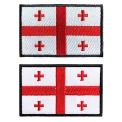 1PC Georgia Flag Patch fascia da braccio ricamata Patch Hook & Loop o Iron On ricamo Badge striscia militare