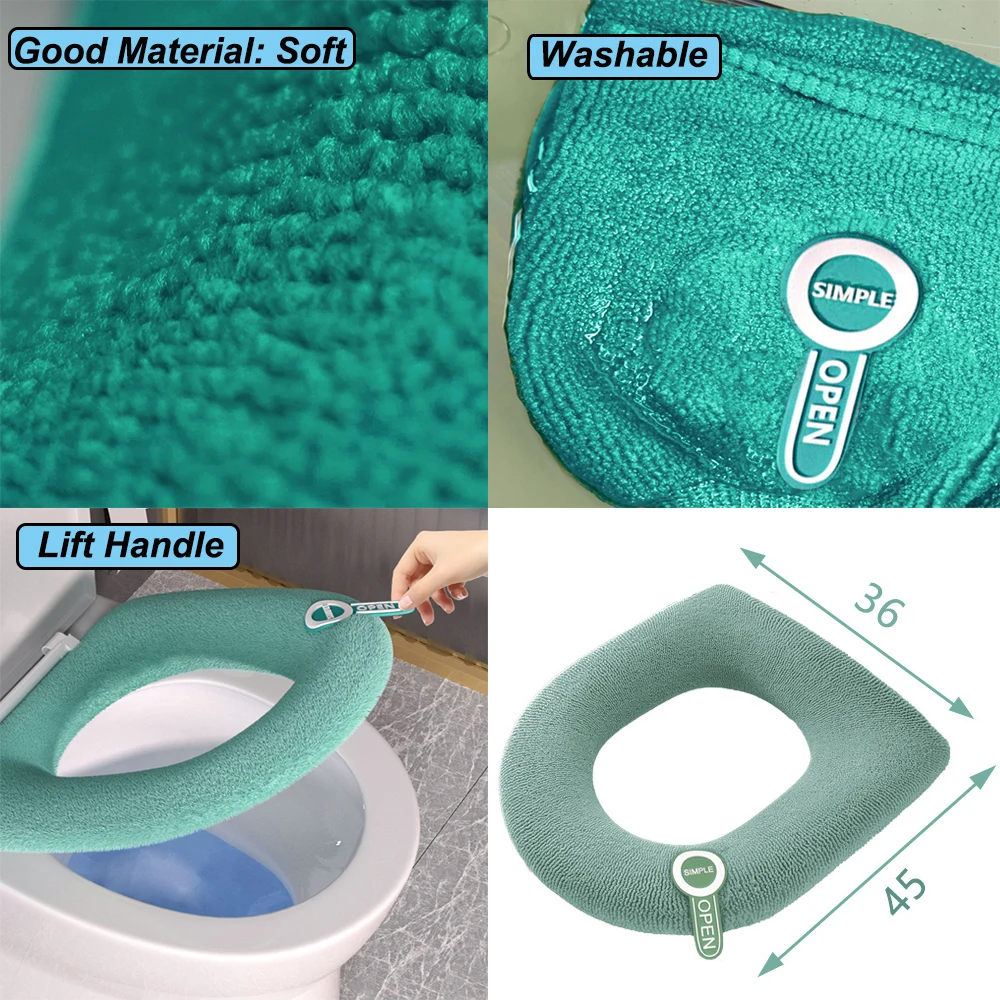 Universal Toilet Seat Cover Bathroom Toilet Pad Cushion Soft Warm Toilet Seat Cushion Bathroom Toilet Accessories