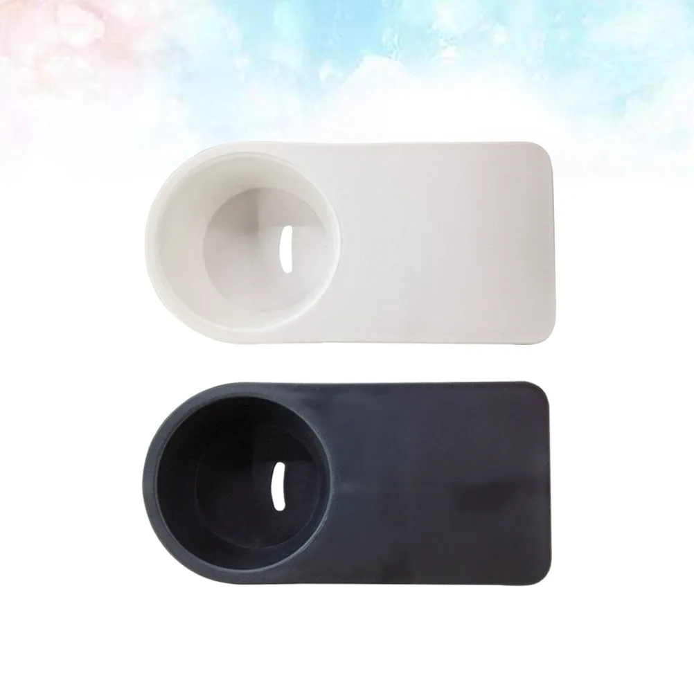 

2pcs Drinking Cup Holder Clip Table Bottle Cup Stand Water Coffee Mug Holder Saucer Clip Design for Home Office (Black and White