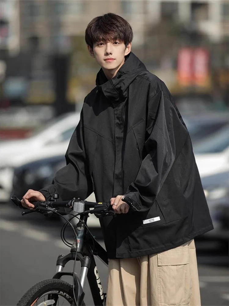 

Куртка-трансформер 3-в-1 свободного кроя для подростков и мужчин: молодежная осенняя верхняя одежда, ветрозащитная, больших размеров