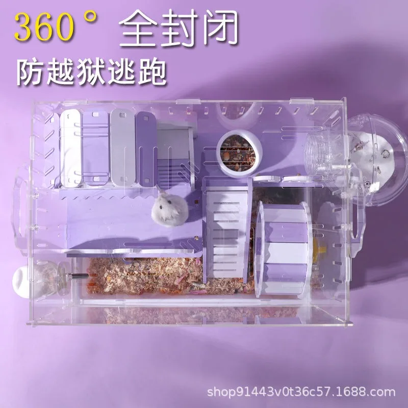 Oversized Luxury Villa Acrylic Transparent Small Hamster Cage Cheap Large Golden Bear Supplies Nest Special House for Pets