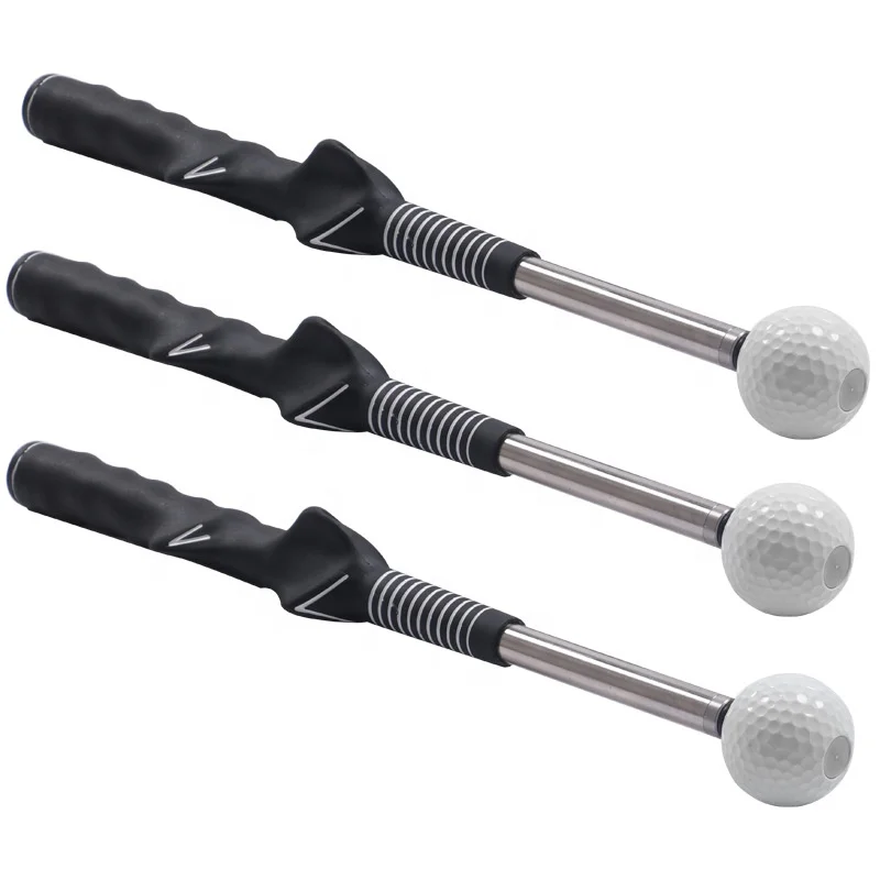 Golf Telescopic Swing Practice Stick Stainless Steel Indoor Trainer with Sound Effect Training Aid