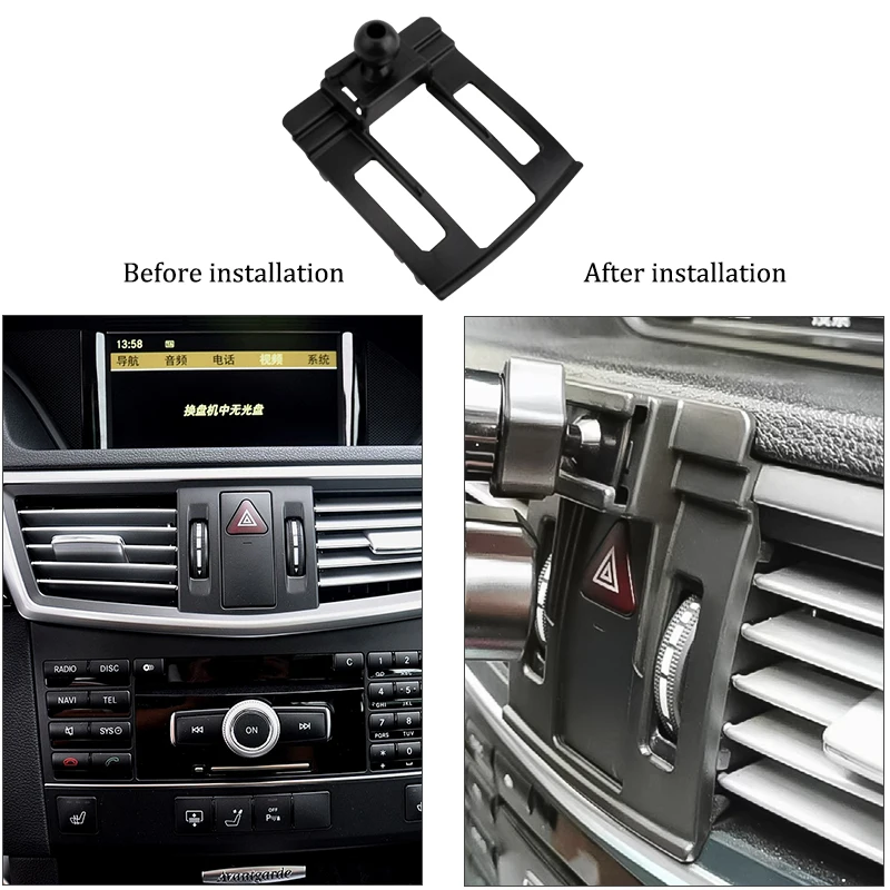 Car Mobile Phone Holder Air Outlet Fix Base Mount Car Cell Phone Holder For Mercedes-Benz E Class W212 W213 Bracket Accessories