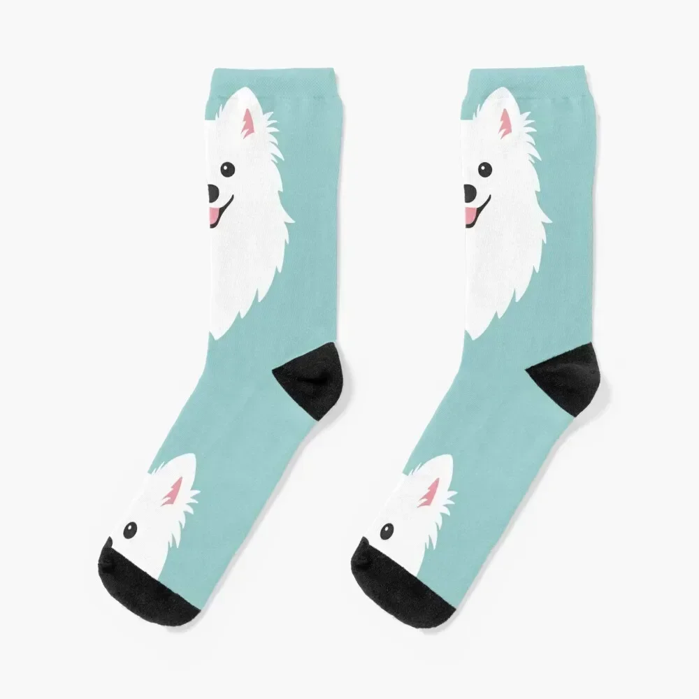 

Happy Japanese Spitz Dog Shinji - Aqua Socks Crossfit soccer anti-slip anti-slip tennis Socks Men's Women's