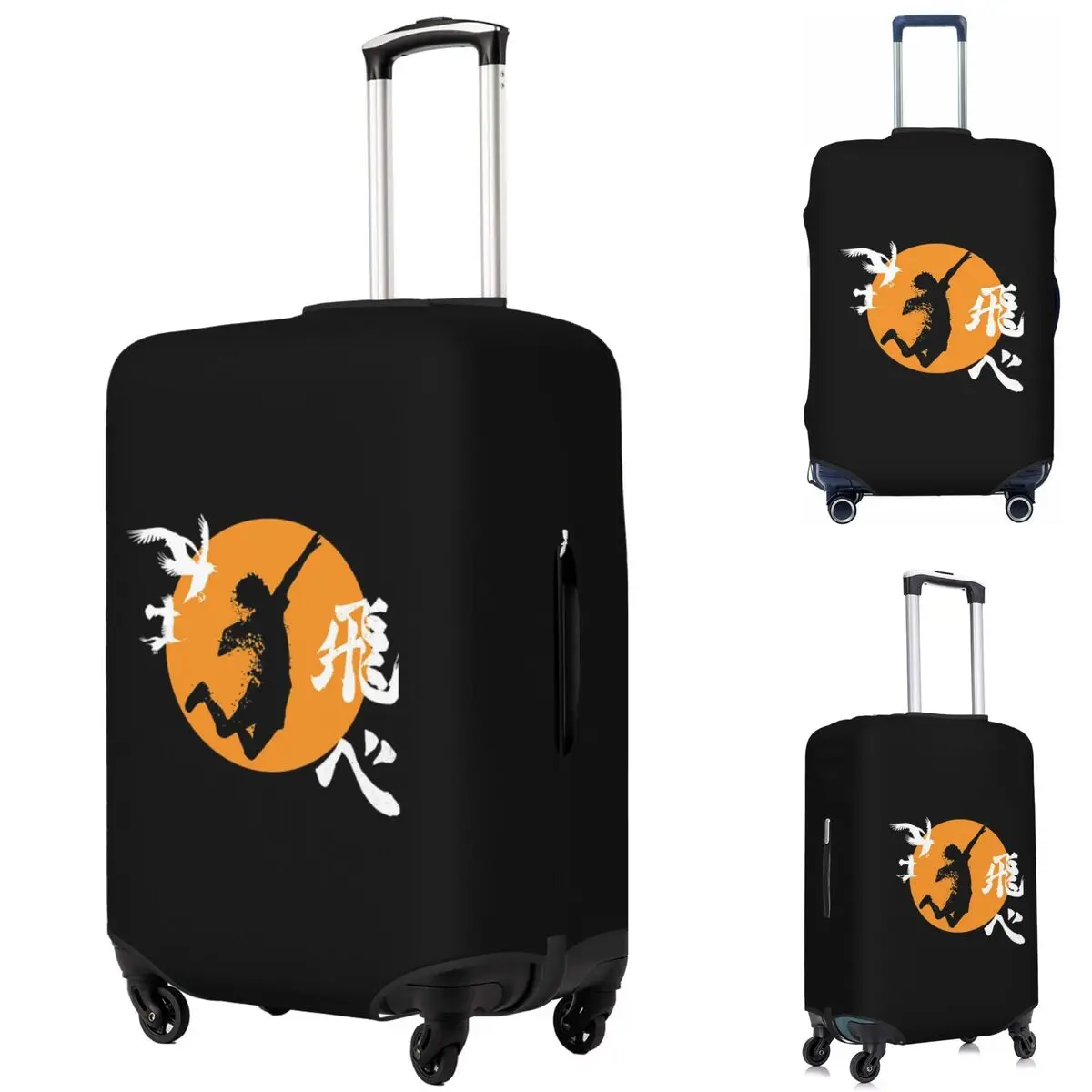 Haikyuu Karasuno Fly High Manga Anime funda protectora para maleta fundas protectoras elásticas para equipaje de viaje para 18-32 pulgadas
