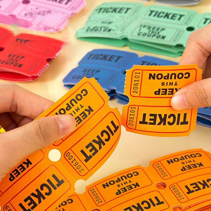 Celebration Event Tickets Raffle Tickets For Classroom Lottery Roll Of Single Paper Labels Drink Events Raffle Tickets 100 Pcs