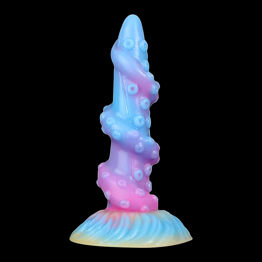 Realistic Tentacle Luminous Dildos for Women Colourful Glowing Fake Dick Big Penis With Suction Cup Huge Dragon Monster Sex Toys - view 3