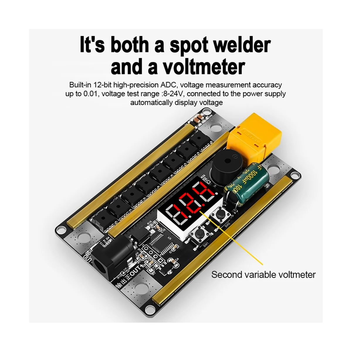 12V Handheld Adjustable Spot Welding Machine Control Board for 18650 Battery Spot Welder 0.1-0.2mm Nickel Sheet