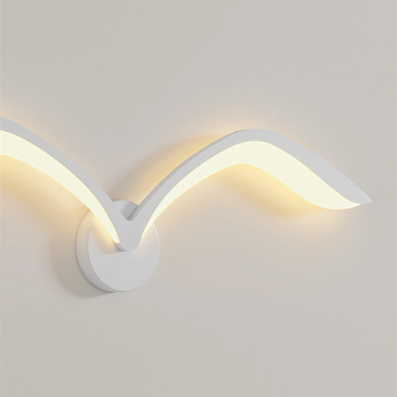 Imagem -04 - Nordic Lâmpada de Parede Led Escada Corredor Iluminação Interior Arandela para Sala Estar Cabeceira Quarto Criativo Seagull Decoração Casa Luz