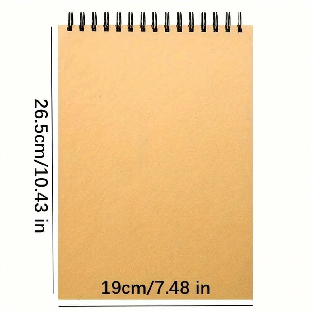 1 Pack 30-Sheets,Vintage Cowhide Sketchbook For Artists –Top Spiral Bound Sketch Pad ,A4 A5 A6, Acid Free Art Sketchbook Artisti