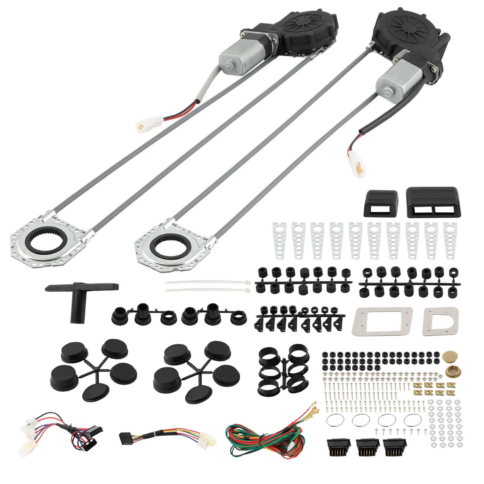 Universal Power Electric Window Conversion Kit Left Right  for 2 Doors Cars Front Or Rear 12V DC