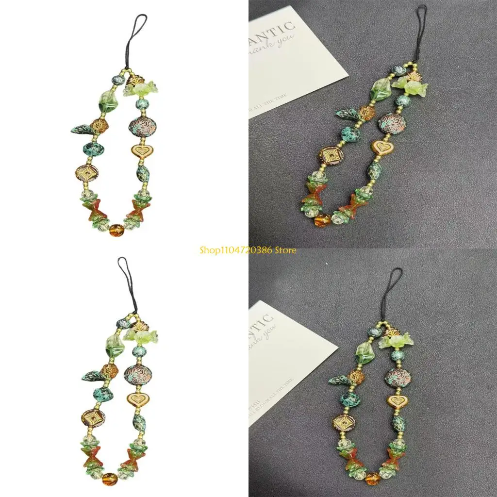 

K0EA Мини-аксессуар для телефона из бисера Прочная пластиковая конструкция Короткий ремешок для телефона для повседневной одежды