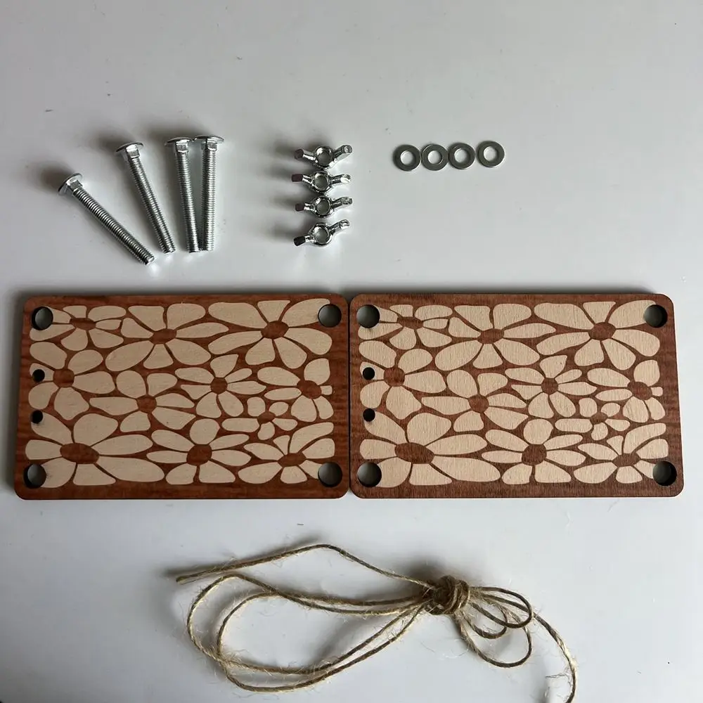 Wooden Pocket Flower Press DIY Creative Plant Specimen Press Mini Bag Pendant Specimen Embossing Device Plant Lover Gift