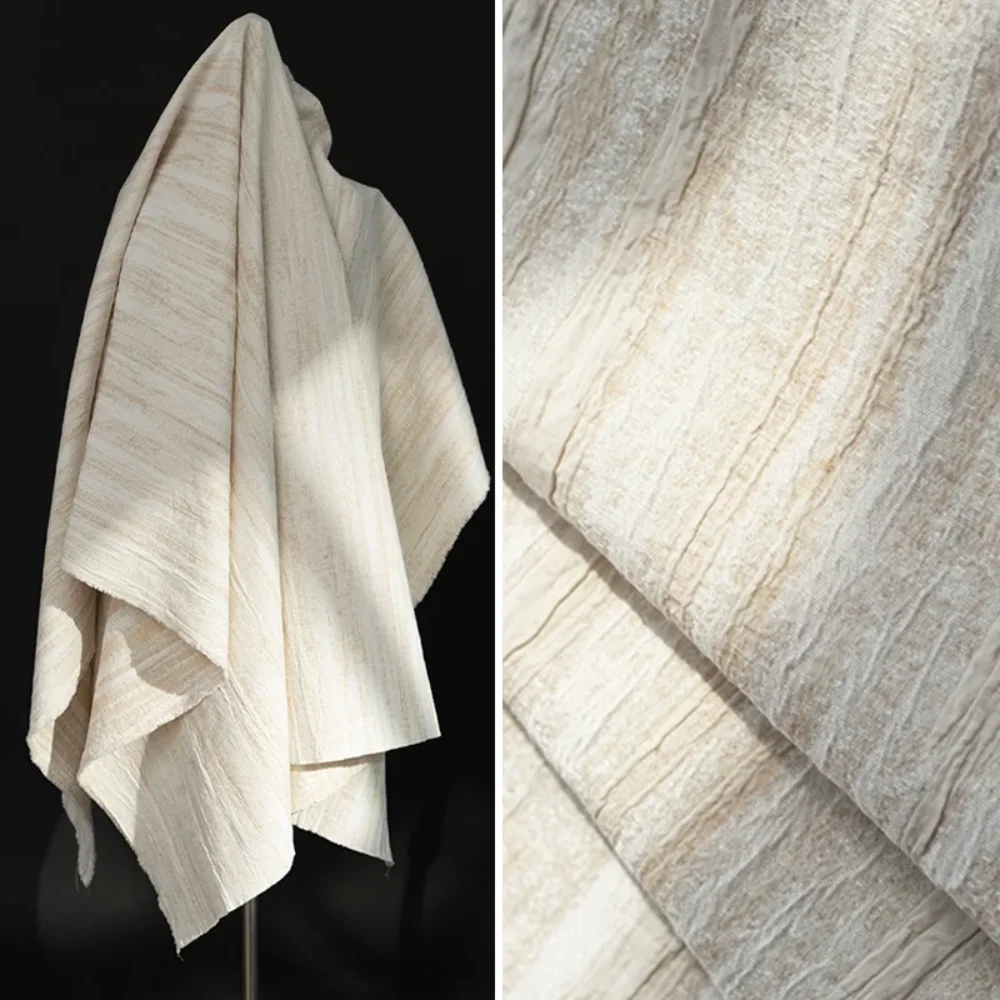 

Черная натуральная хлопковая льняная морщинистая жаккардовая ткань для костюмов, курток, юбок, дизайнерской одежды, шитья своими руками по метрам