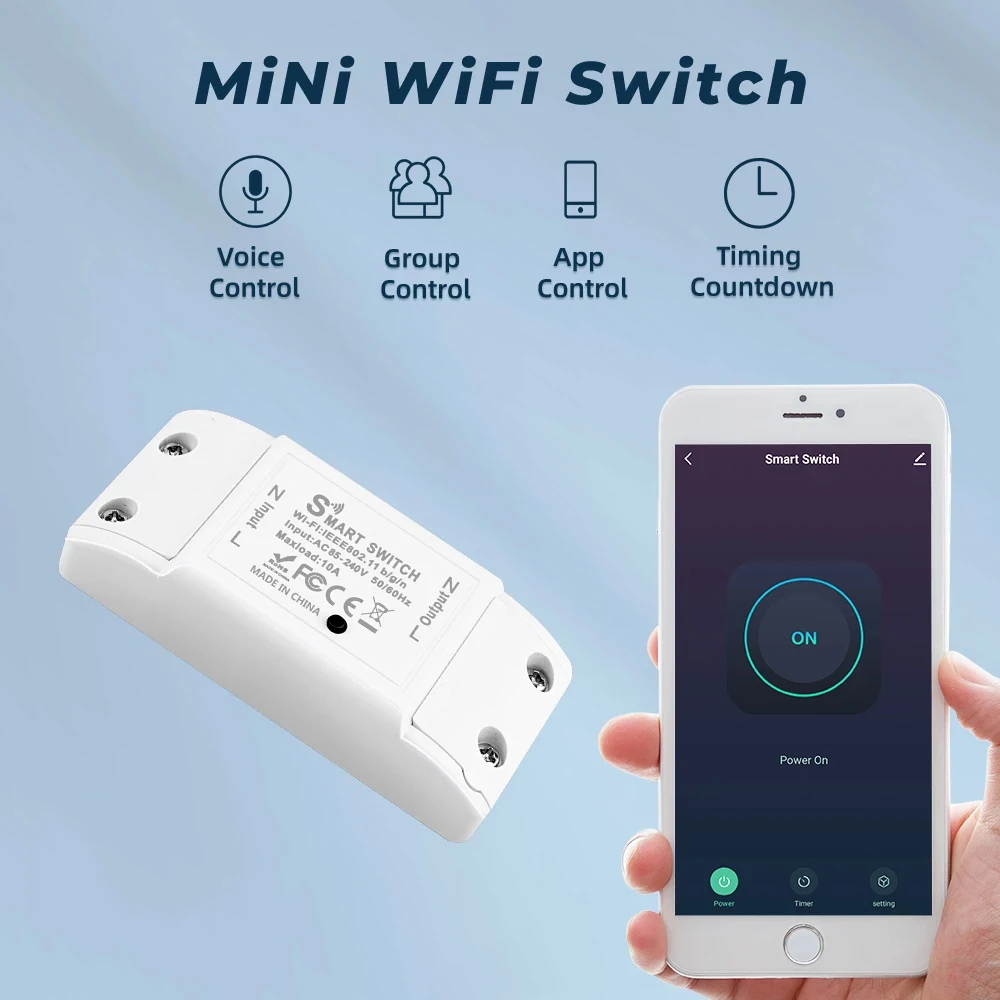 Tuya WiFi Switch DIY MINI Smart Home Switch Relay Module Smart Life APP Wireless Voice Remote Control Timer Switch Alexa