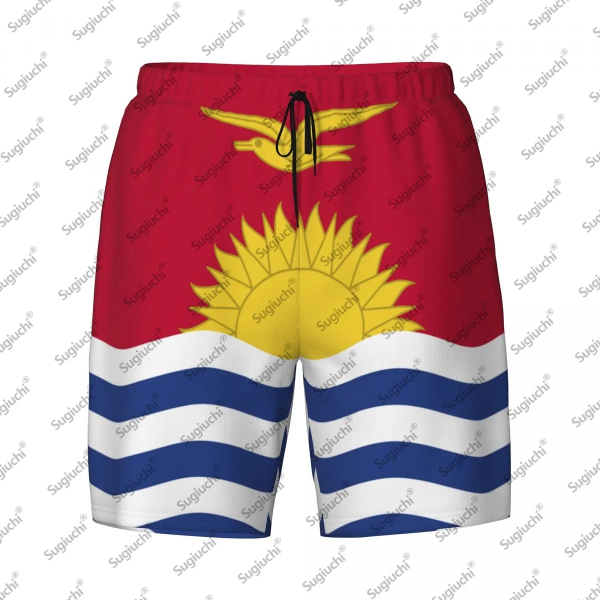 

2025 Kiribati Flag Top Print 3D Мужские плавки Гавайский купальный пляж 2 в 1 Быстросохнущие летние шорты для плавания с карманами