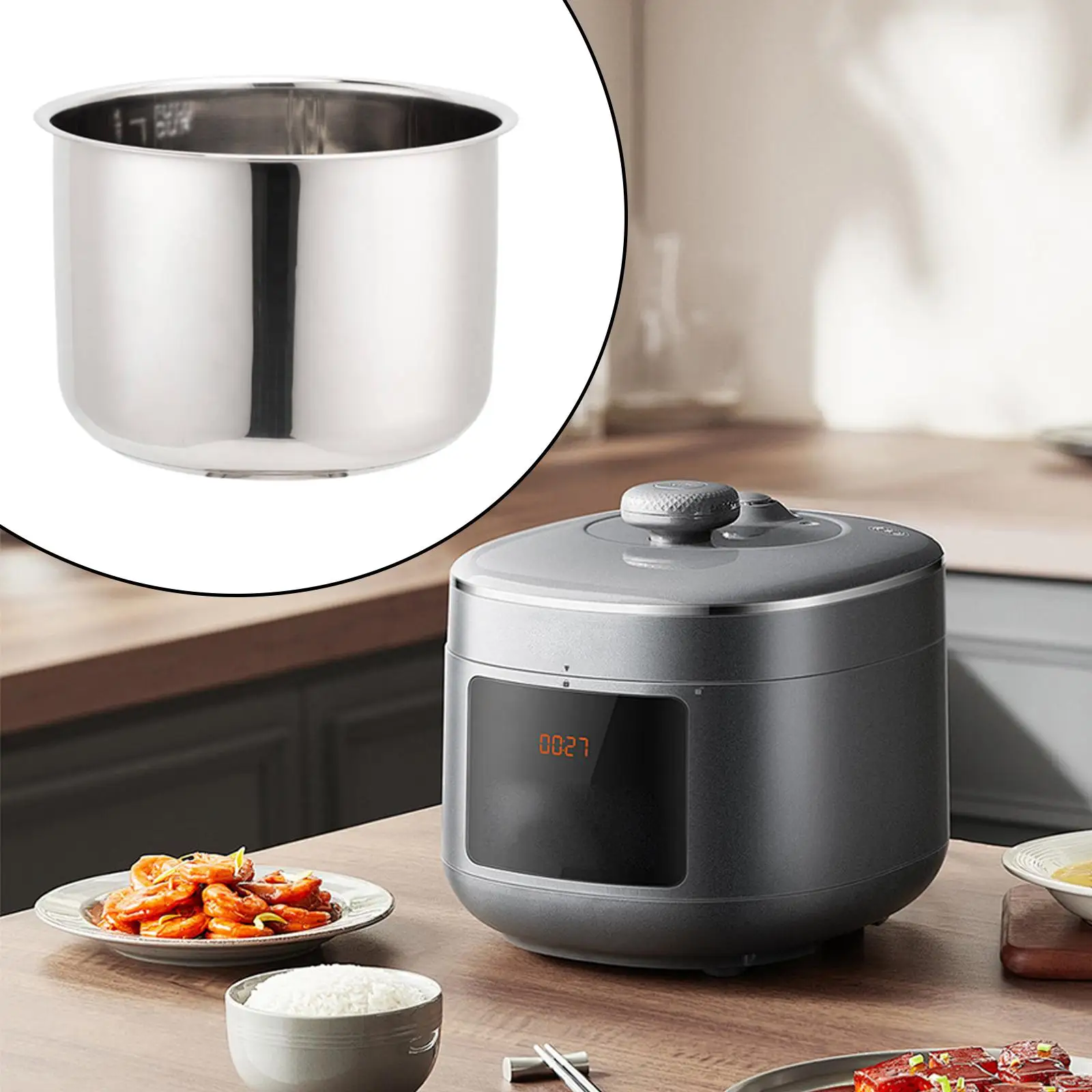 Rice Cooker Pressure Pot Liner Kitchen Utensils Round Easy Clean Multiuse Thickened Cookware Cooker Liner for Home Restaurant