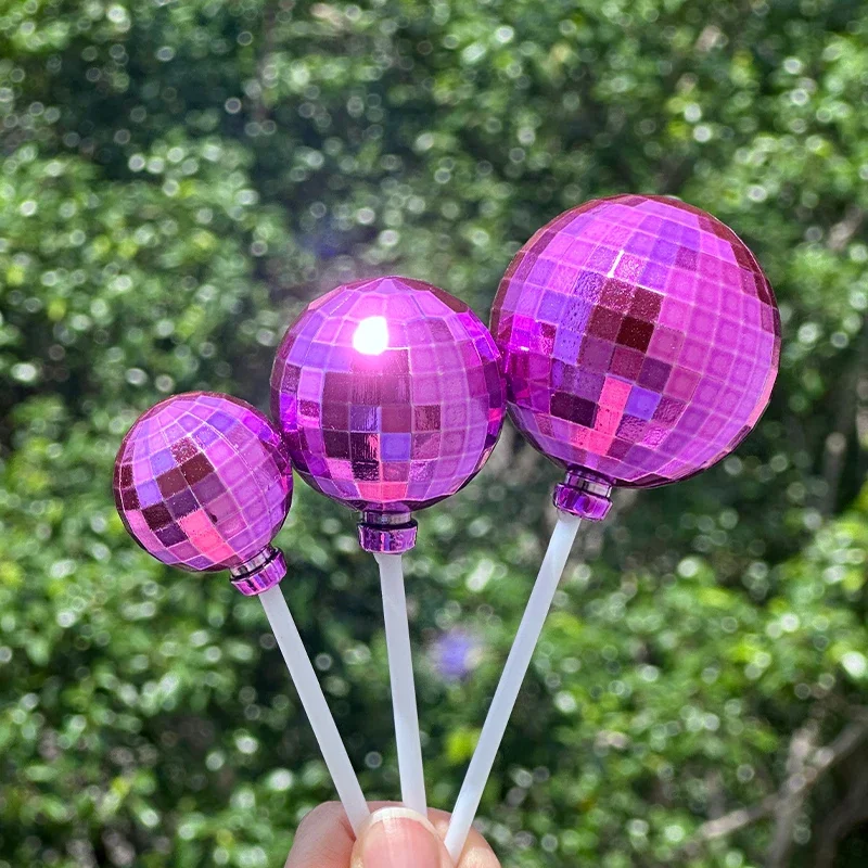 12 قطعة من أغطية الكيك على شكل كرة ديسكو، زينة كب كيك لامعة لحفلات أعياد الميلاد وحفلات الزفاف والاحتفالات العطلات