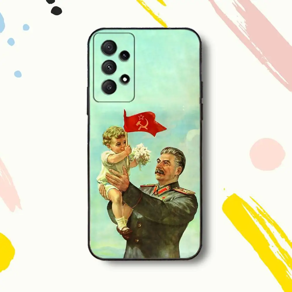 CCCP Casing Ponsel Faith U-USSR Rusia untuk Samsung Galaxy A 80,72,73,91,53,22,51,52,5G,Plus,J,Note Sampul Hitam Lembut