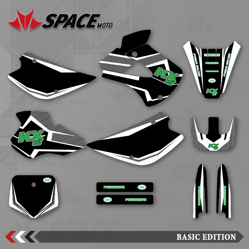 

SPACE MOTO графический фон наклейки наклейки мотоцикл для KAWASAKI 98-04KX80