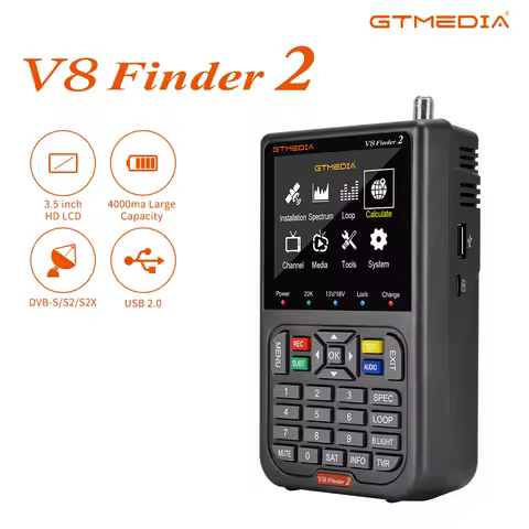 Gtmedia V8 Finder2/Pro2+ Bag Satellite Finder Dvb-S/S2/S2X 1080P 3.5 Inch High Definition Tft Lcd Display H.264 Vs Ws-6933