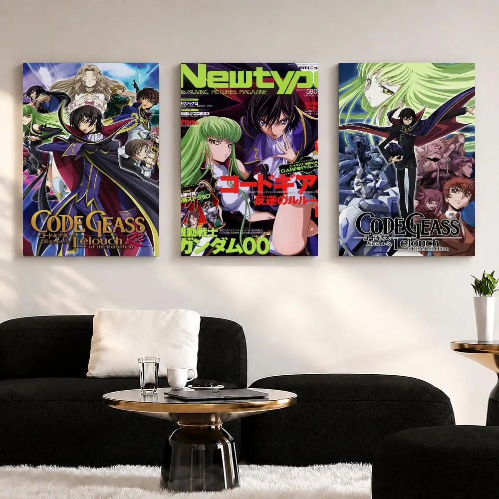 Anime C-Code G-Geass Framed Wall Painting Ready to Hang Canvas Wall Art Poster for Bedroom Living Room Home Decor Gift