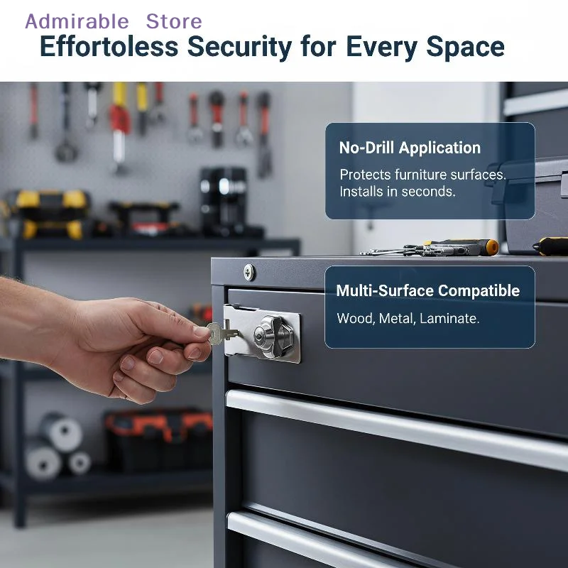 [W]Stainless Steel Locking Hasp Latch Anti-Theft High Strength Sturdy for Office Cabinet Drawer Luggage Box Hardware