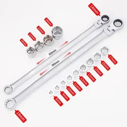 36/27/15PCS Ratchet Combination Wrench Set Adjustable Chrome Vanadium Steel Socket  Wrench Tools for Car Repair A Set of Wrench