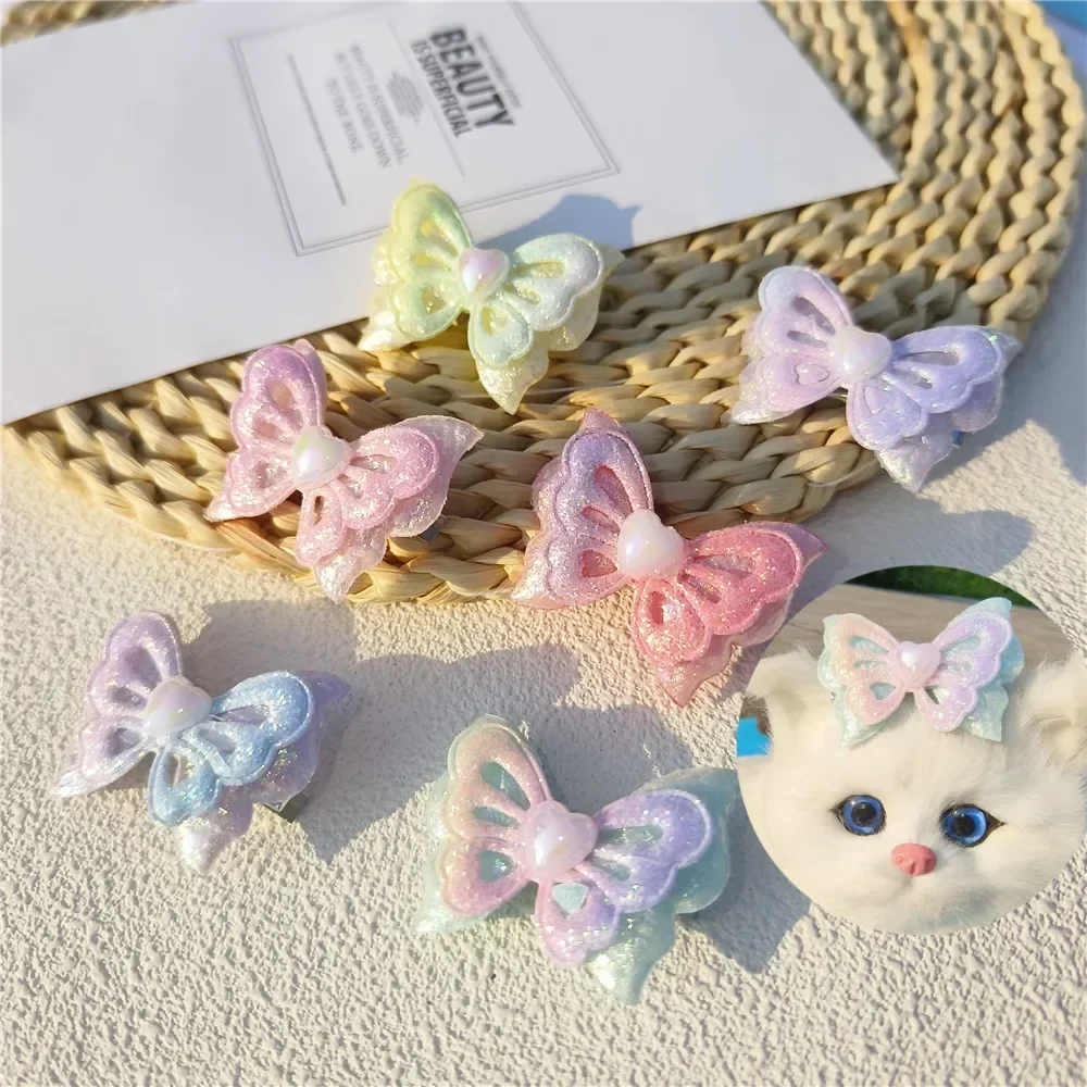 Cute Butterfly Dog Hairpin Pet Hair Accessories Cute Puppy Cat Hair Accessories Fashion Hairclips Pet Grooming Products