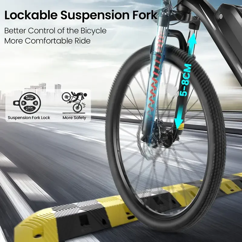 دراجات نارية كهربائية مقاس 26 بوصة دراجة جبلية للبالغين، محرك ذروة 700 وات 22 ميجا في الساعة 38 ميلًا 10.4AH 15.6AH دراجة كهربائية للبالغين #5