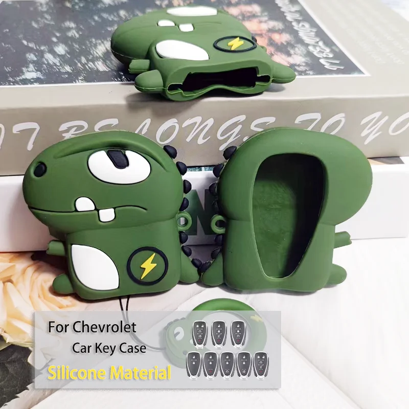 

Dinosaur Silicone for Chevrolet Chevy Camaro Cruze Malibu Equinox Onix Spark Replacement Case Cover 2 3 4 5 Buttons Car Key Case