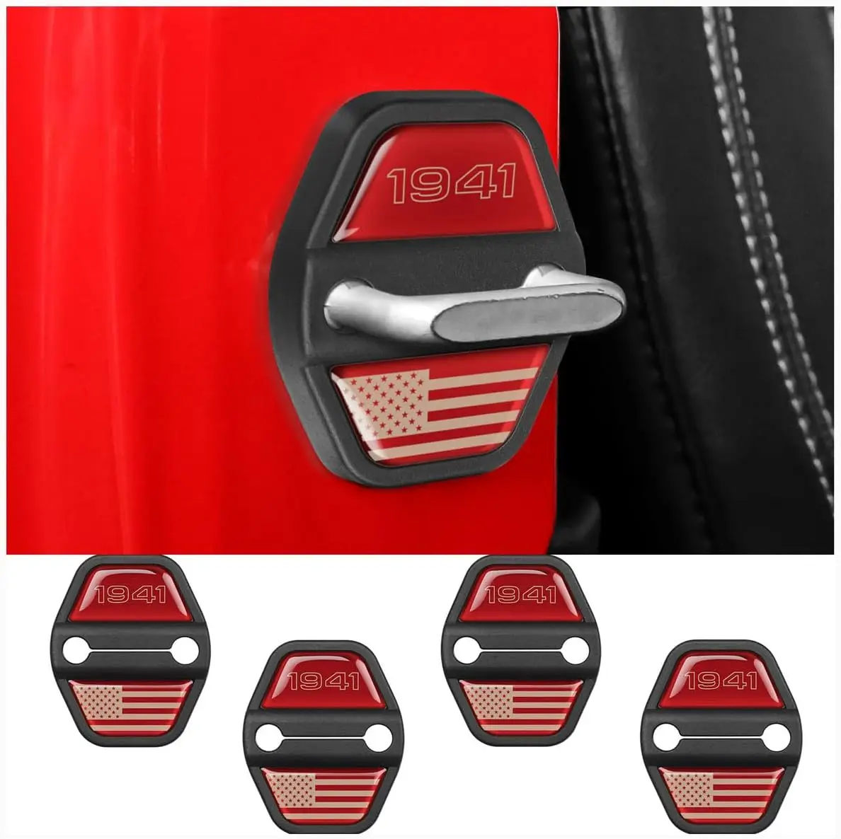 

4PCS Door Lock Decoration Cover for 2018-2025 2026 Jeep Wrangler JL JLU 4XE Unlimited Sahara Sports Rubicon 2020-2025 Gladiator