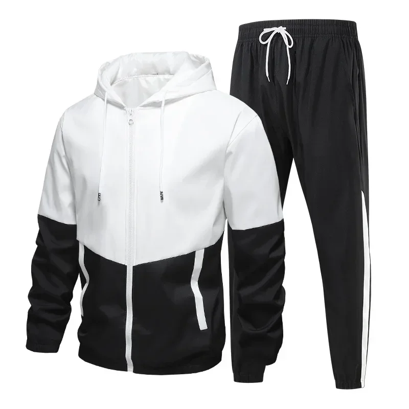 2024 Sportswear Set Autumn Running Workout Hoodies Mens Tracksuit Running Jacket+pants Male Casual Two Pieces Track Suit